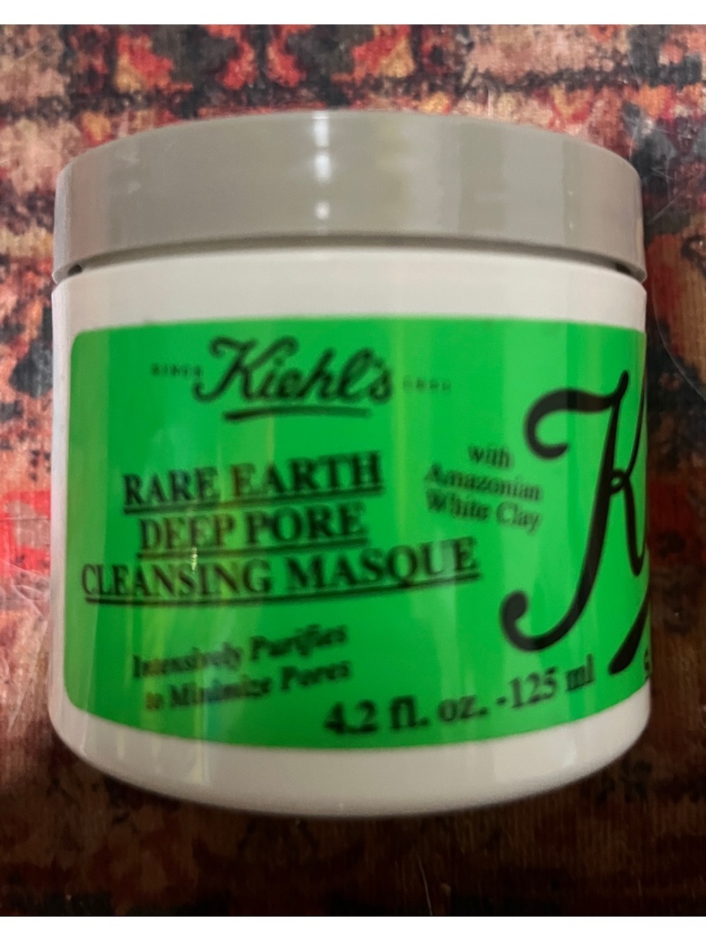 Kiehl's Green Jar with Light Gray Lid Deep Pore Cleansing Masque
